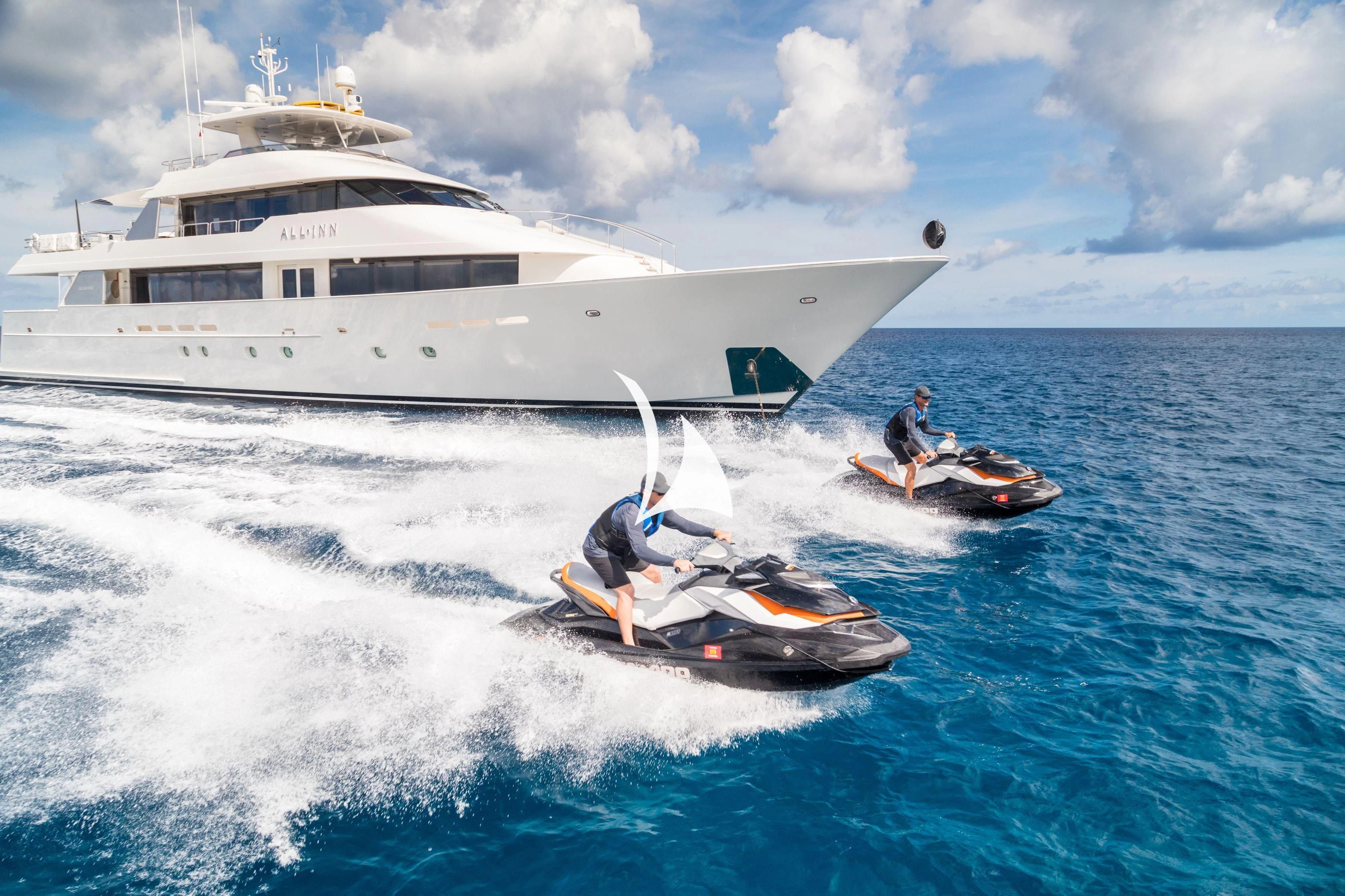 a boat and a boat in the water aboard TRUST FUN Yacht for Sale