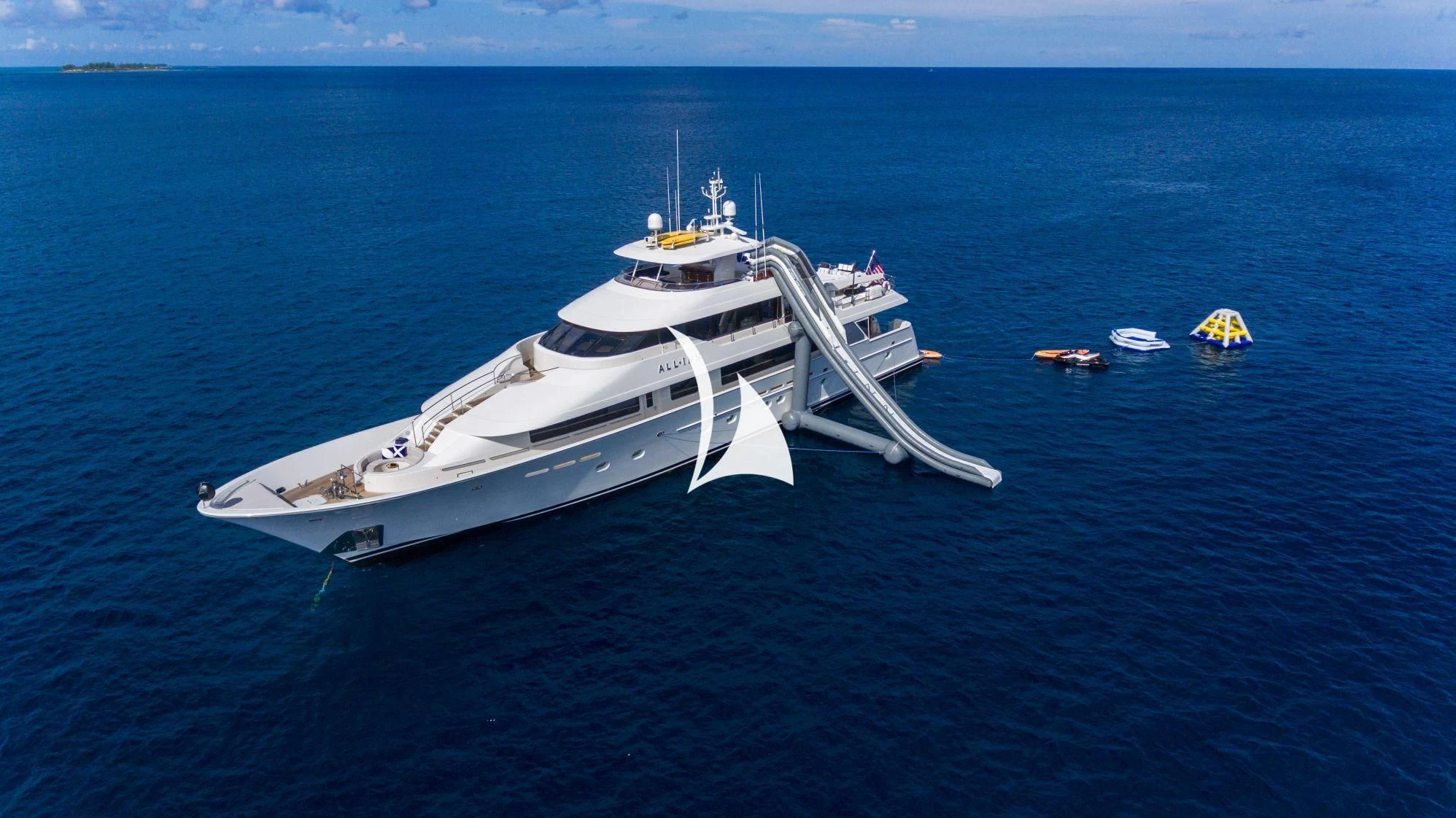 a ship in the water aboard TRUST FUN Yacht for Sale