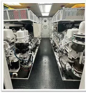 a large room with many containers aboard TRUST FUN Yacht for Sale