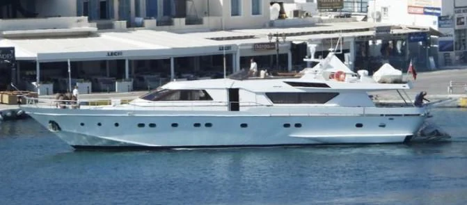 a white yacht in the water aboard LONELY SEAGULL Yacht for Sale
