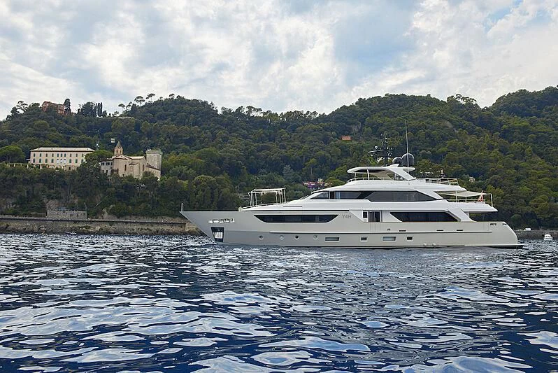 a boat on the water aboard Y4H Yacht for Sale