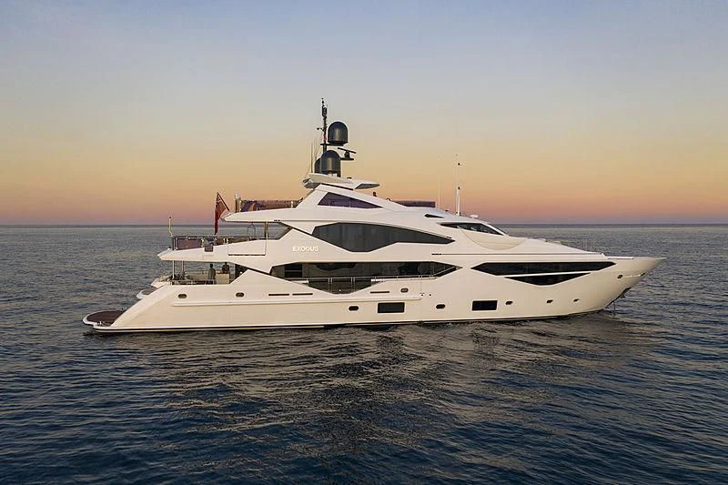 a white yacht in the water aboard NEXUS Yacht for Charter