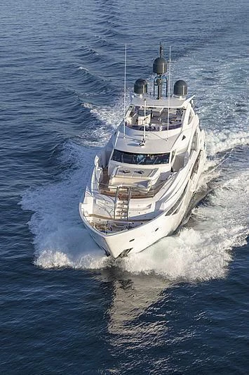a large ship in the water aboard NEXUS Yacht for Charter