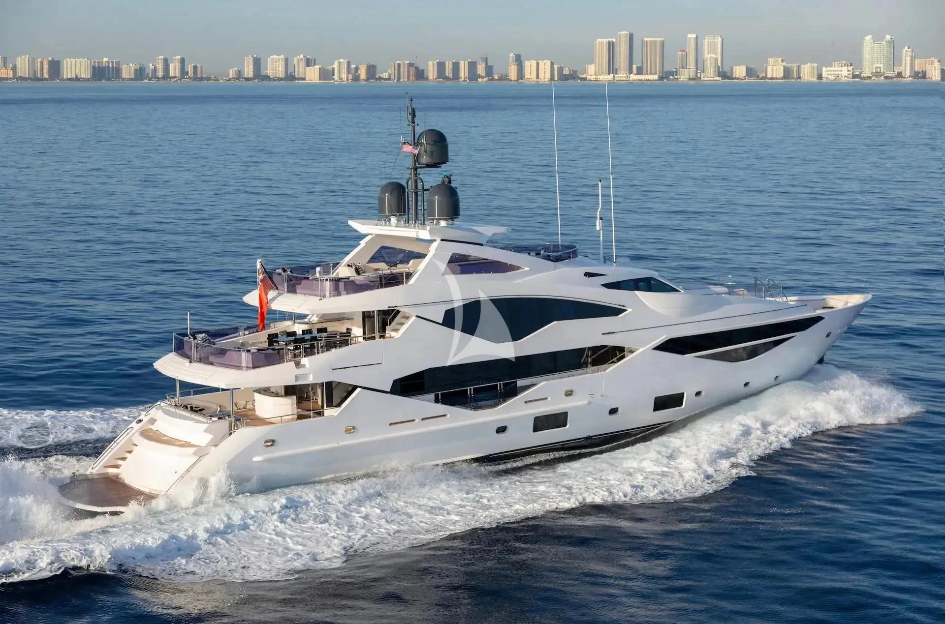 a white yacht on the water aboard NEXUS Yacht for Charter