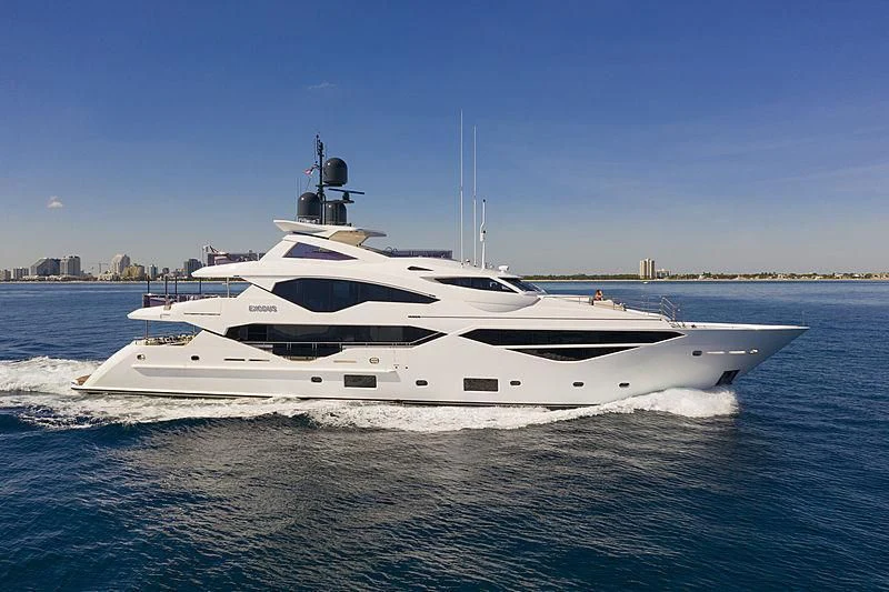 a white yacht in the water aboard NEXUS Yacht for Charter