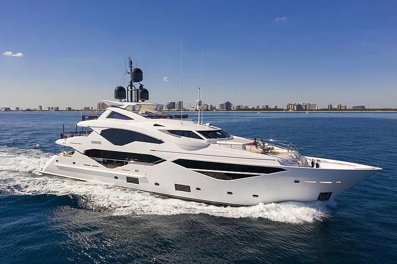a white yacht on the water aboard NEXUS Yacht for Charter