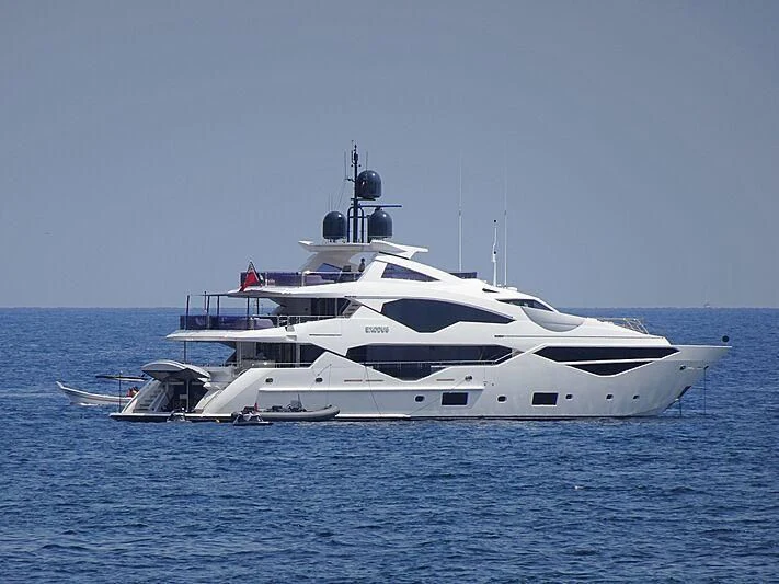 a white yacht in the water aboard NEXUS Yacht for Charter