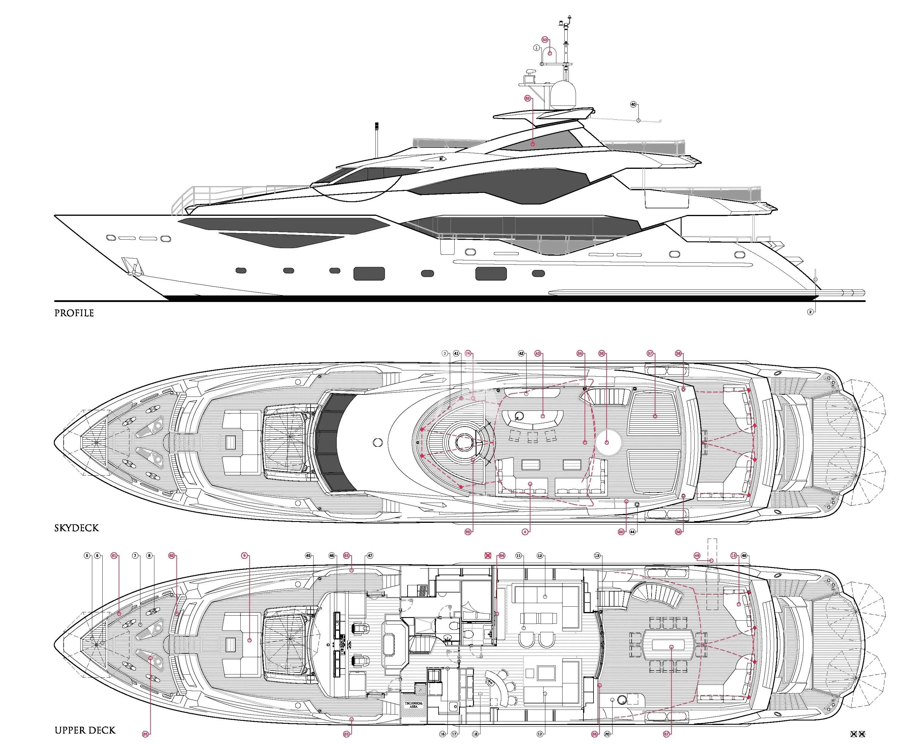diagram aboard NEXUS Yacht for Charter