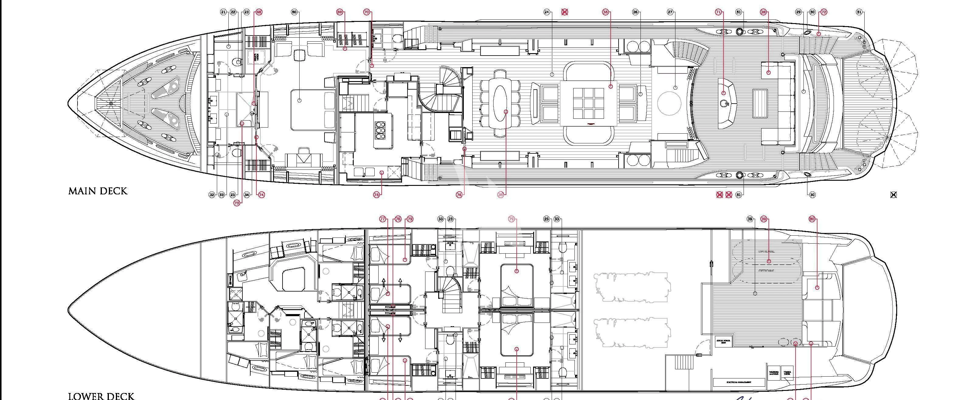 diagram, schematic aboard NEXUS Yacht for Charter