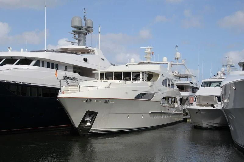 a group of boats in a harbor aboard KIMBERLIE Yacht for Sale