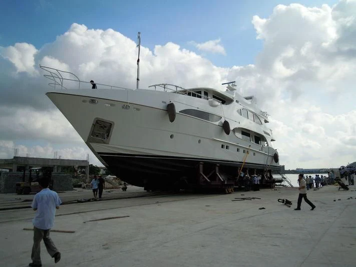 a large boat docked aboard KIMBERLIE Yacht for Sale