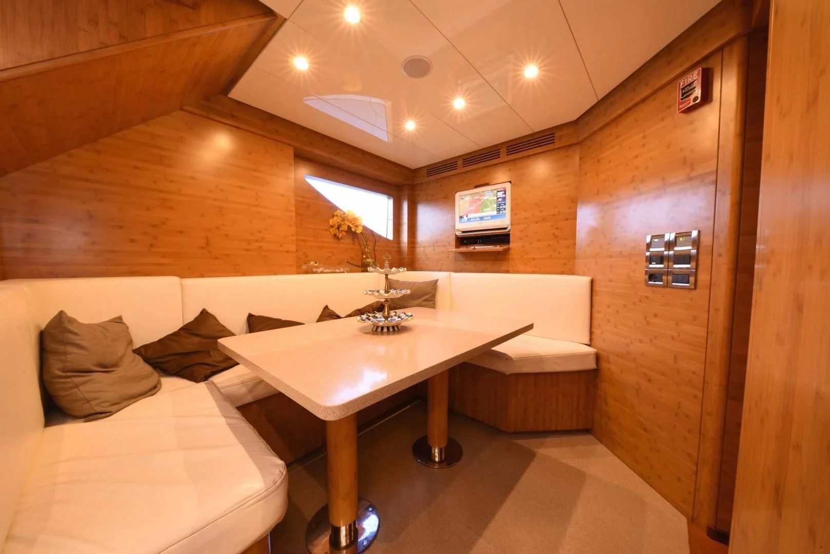 a room with a bed and a table aboard KIMBERLIE Yacht for Sale