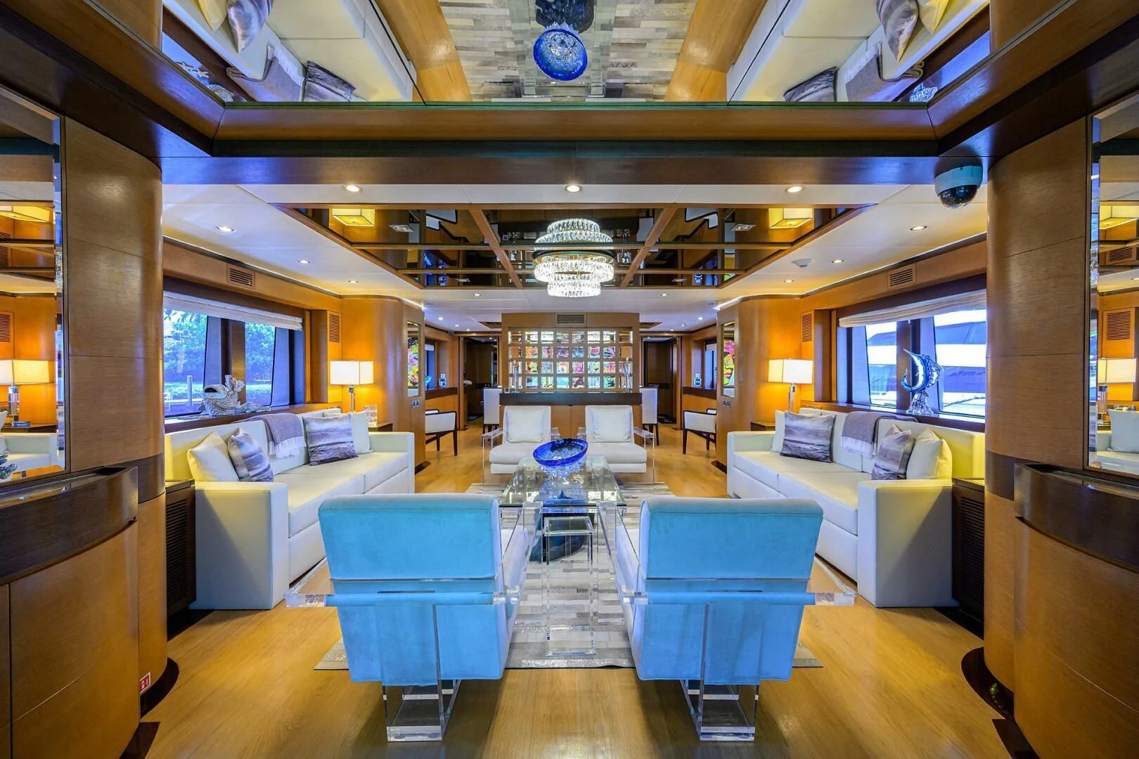 a room with a couch and a table aboard KIMBERLIE Yacht for Sale