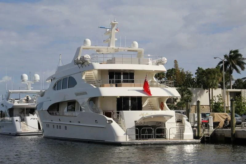a large white boat in the water aboard KIMBERLIE Yacht for Sale