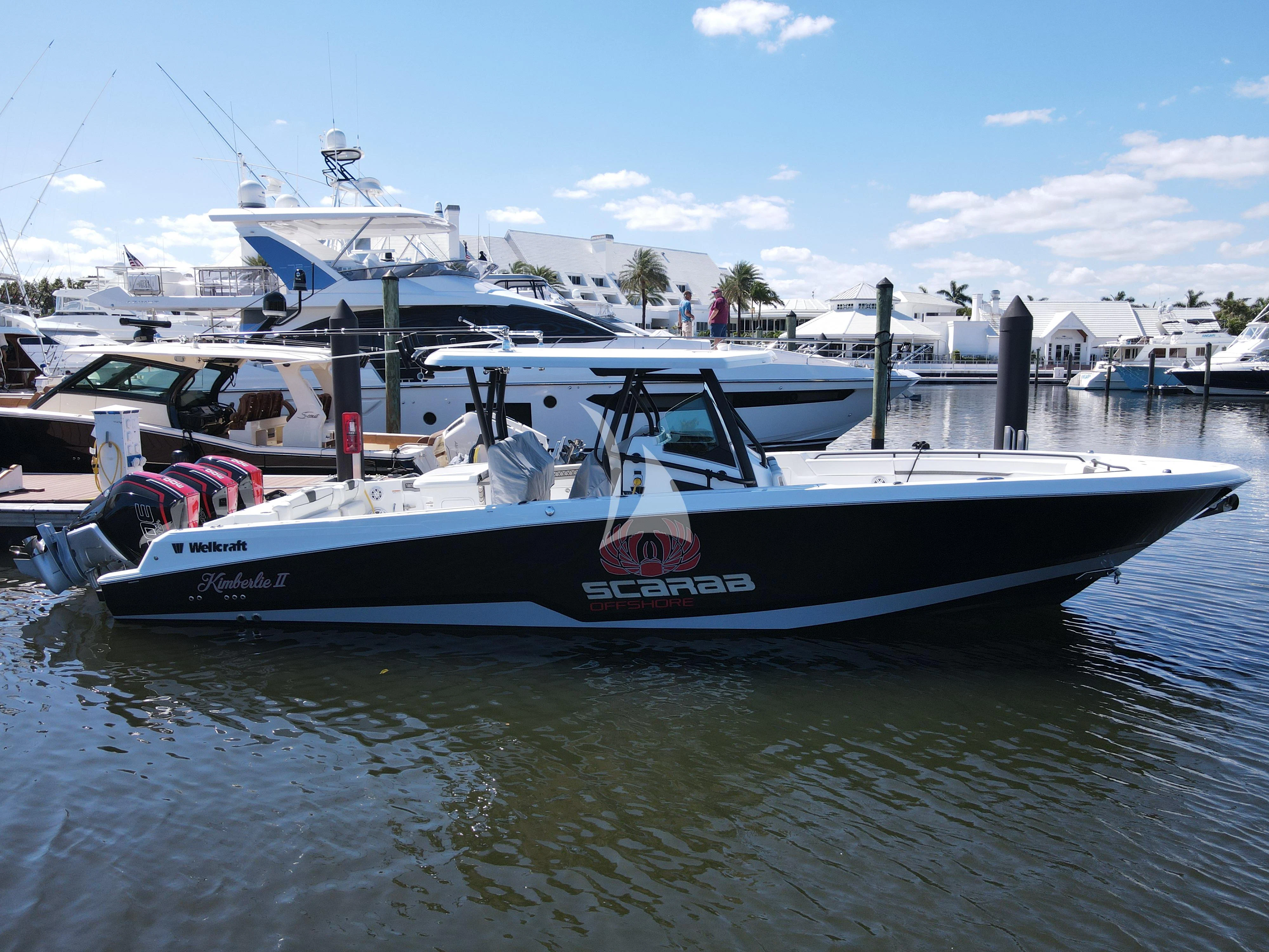 a boat docked at a pier aboard KIMBERLIE Yacht for Sale