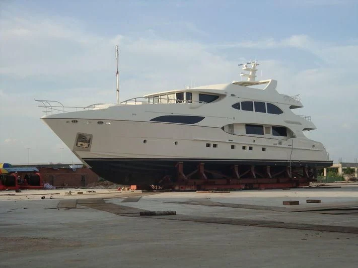 a large white boat aboard KIMBERLIE Yacht for Sale