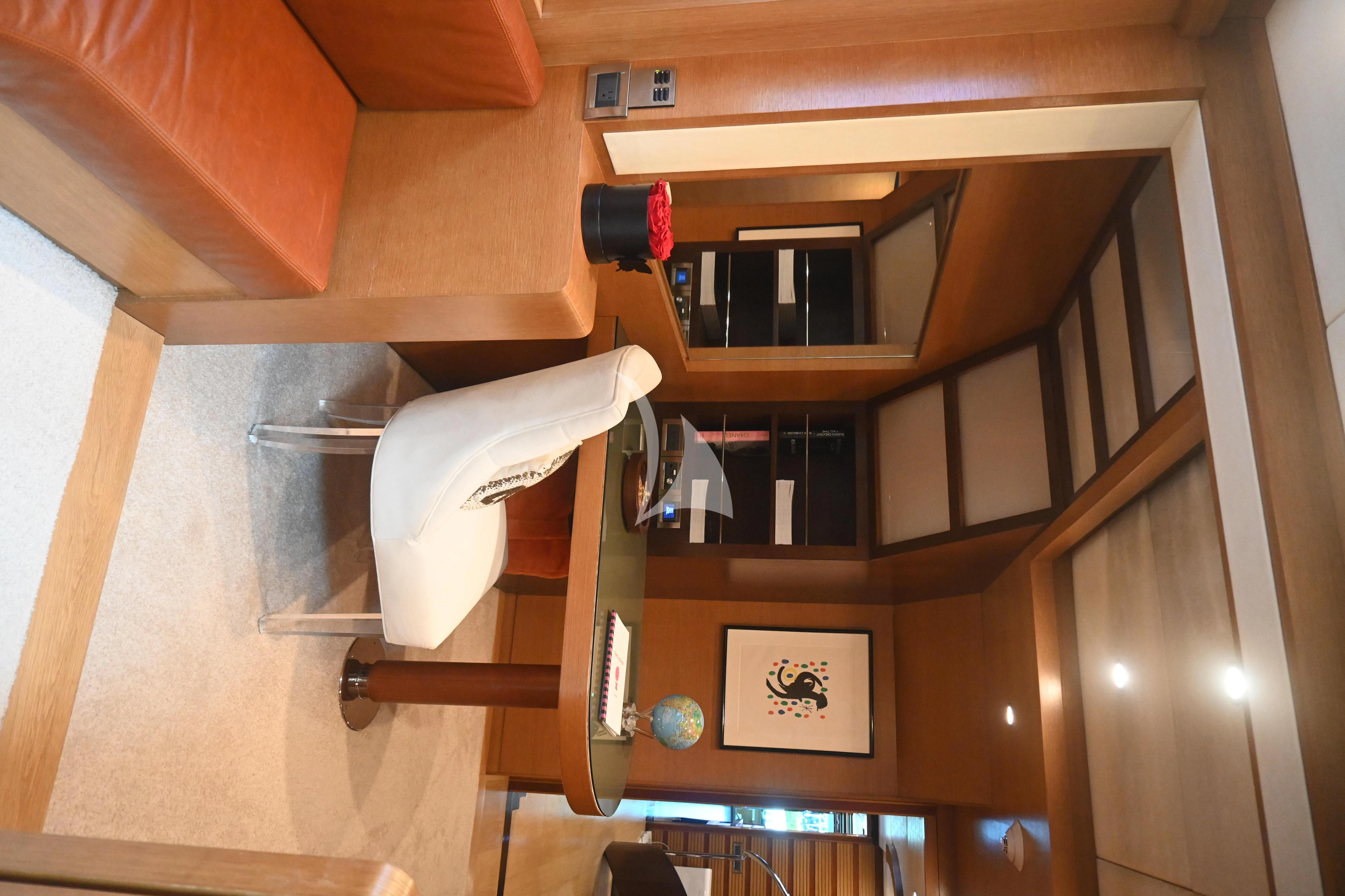 a chair and a table aboard KIMBERLIE Yacht for Sale