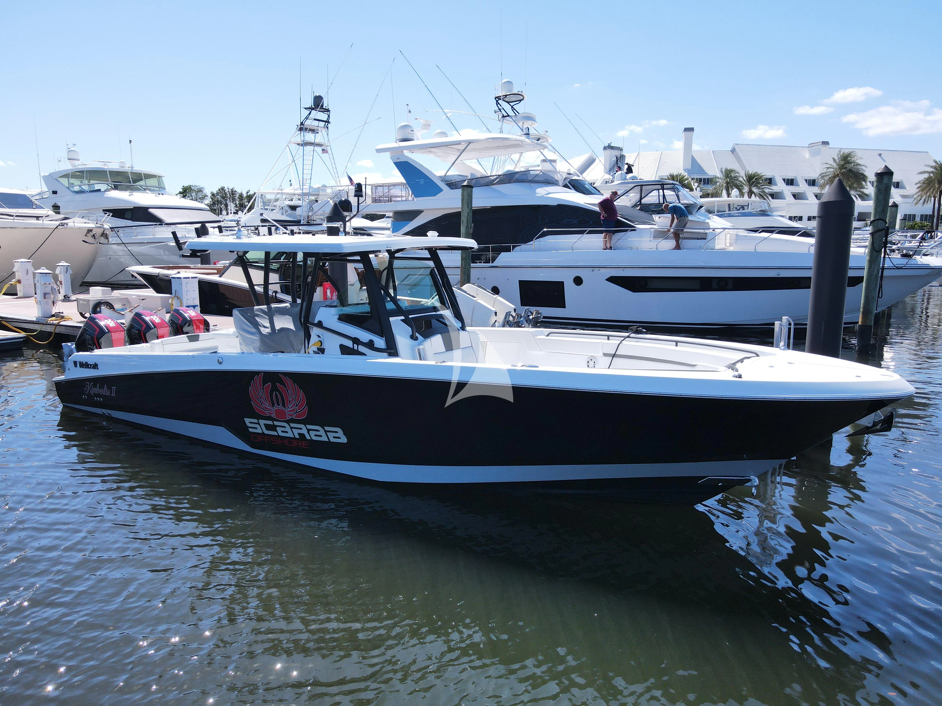 a boat docked at a pier aboard KIMBERLIE Yacht for Sale