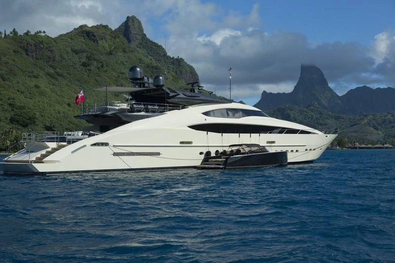 a boat in the water aboard STEALTH Yacht for Sale