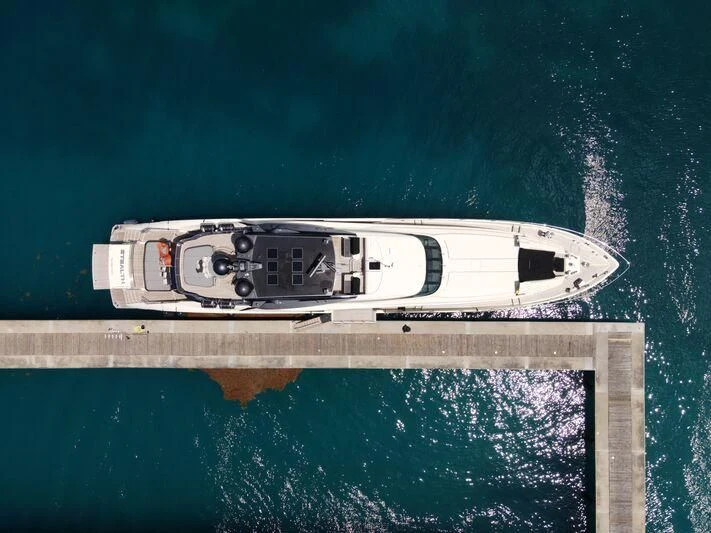 a white rectangular object with a black object on it aboard STEALTH Yacht for Sale