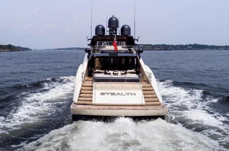 a boat on the water aboard STEALTH Yacht for Sale