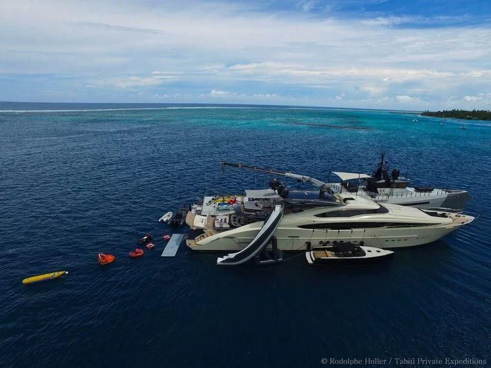 a group of boats in the water aboard STEALTH Yacht for Sale
