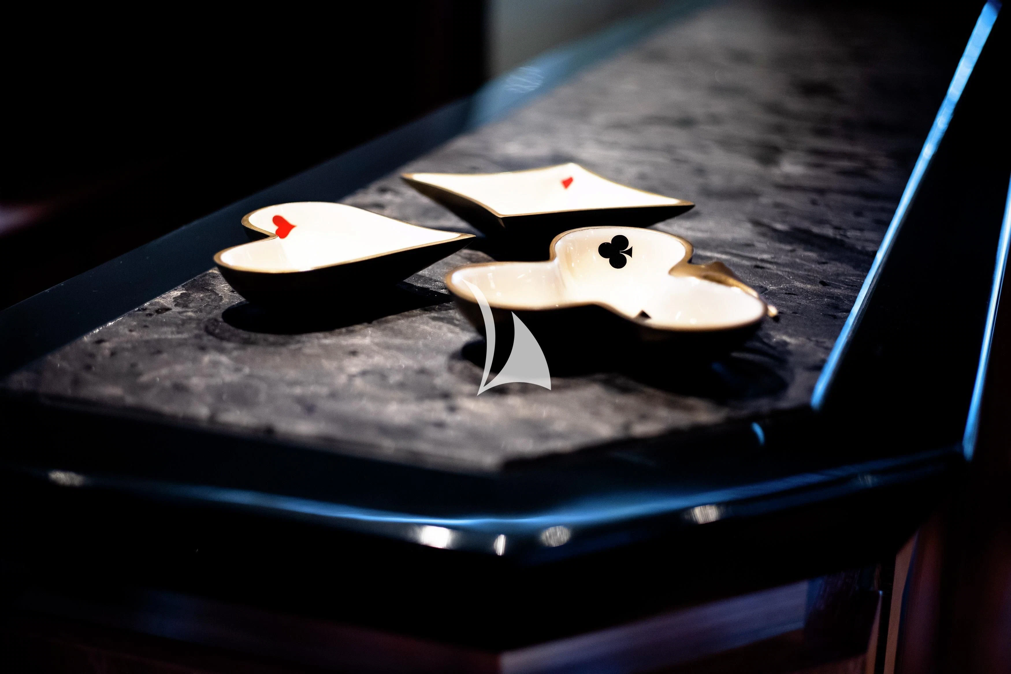 a model of a space ship aboard STEALTH Yacht for Sale