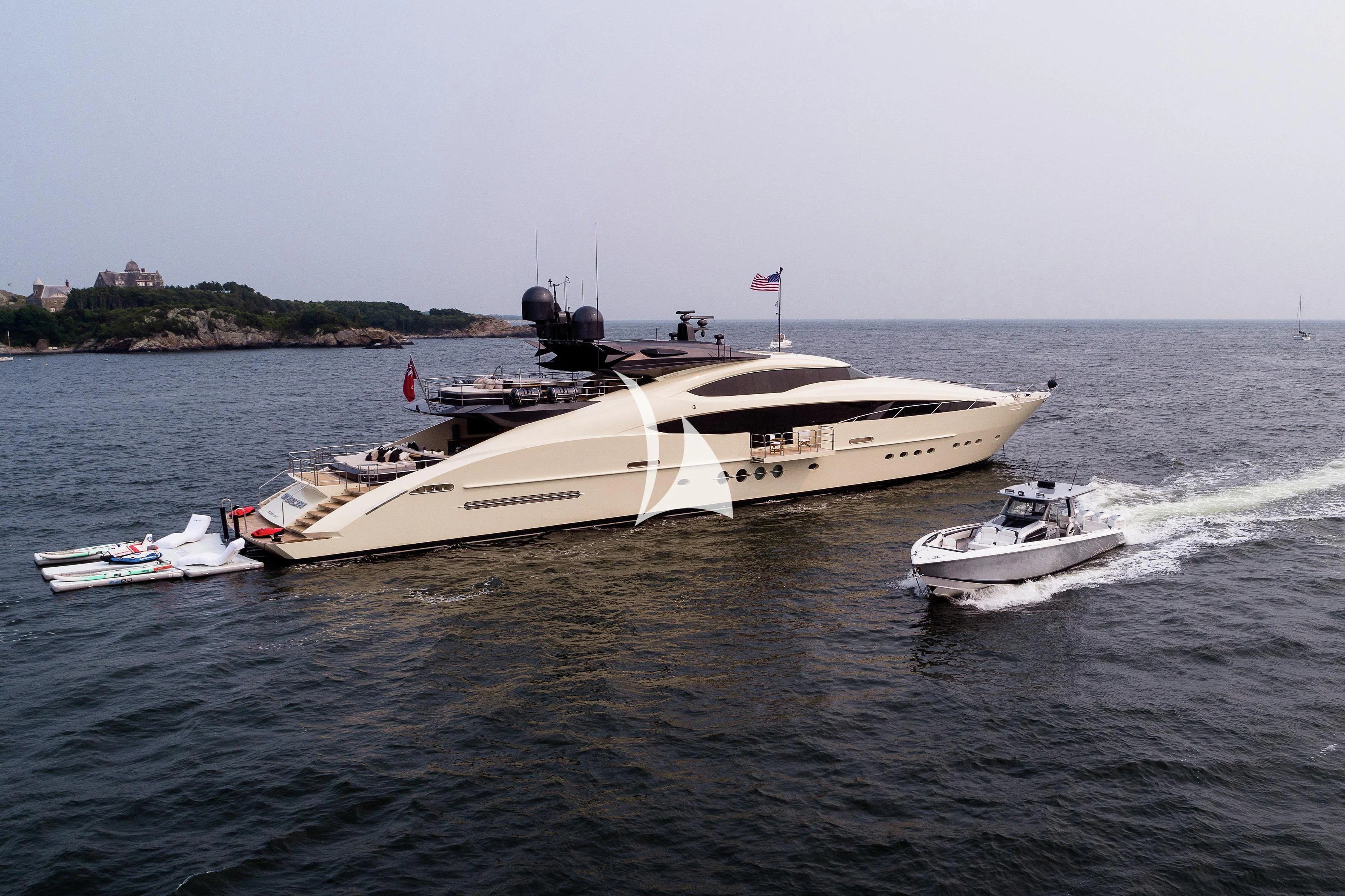 a boat on the water aboard STEALTH Yacht for Sale