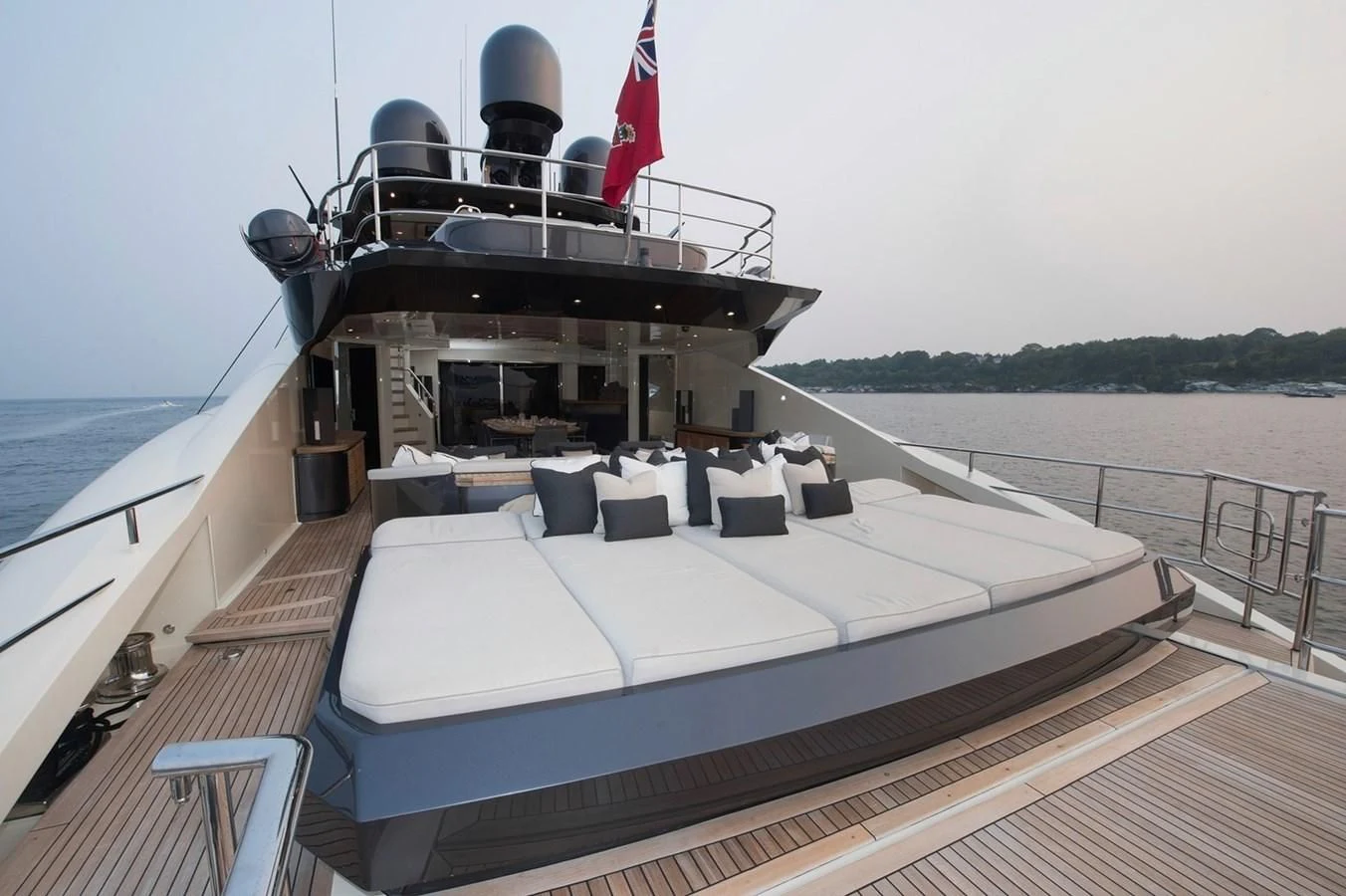 a boat on a deck aboard STEALTH Yacht for Sale