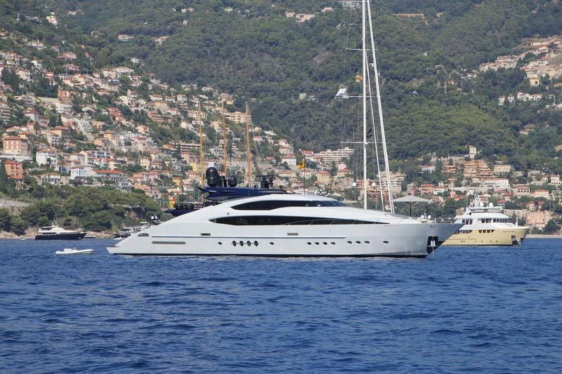 a boat sailing on the water aboard STEALTH Yacht for Sale
