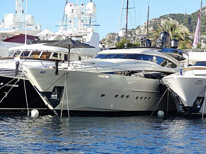 several boats in a harbor aboard STEALTH Yacht for Sale