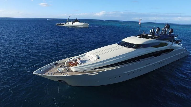 a boat in the water aboard STEALTH Yacht for Sale