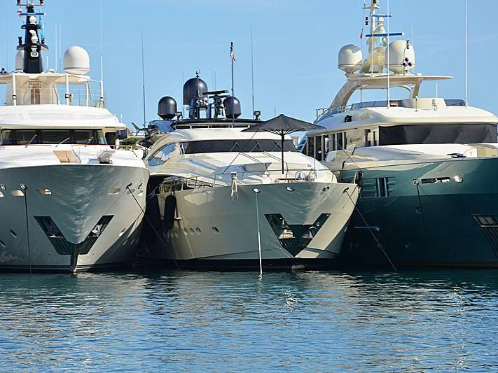 several boats in the water aboard STEALTH Yacht for Sale