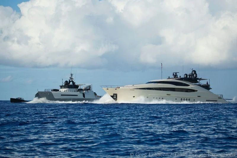a group of boats in the water aboard STEALTH Yacht for Sale