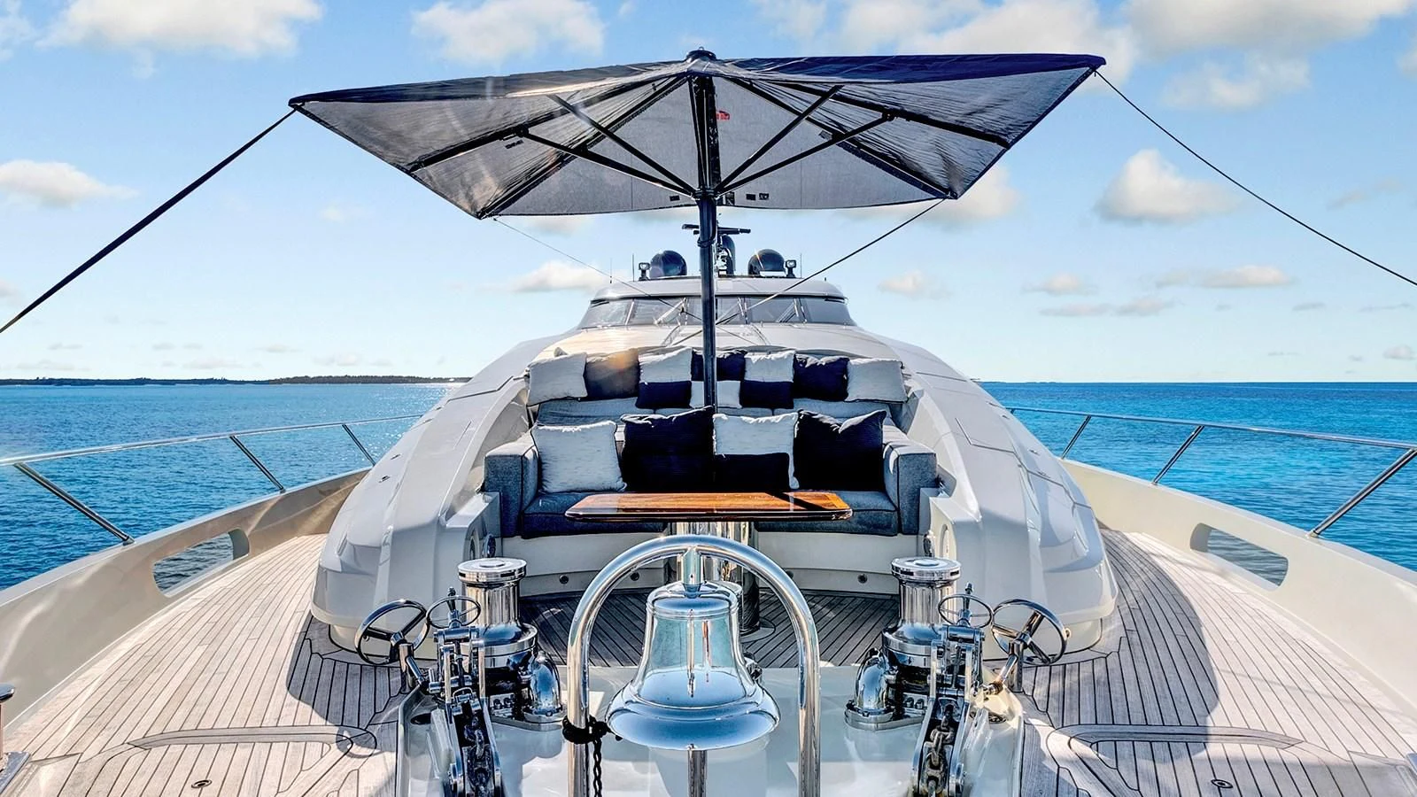 a boat on a deck aboard STEALTH Yacht for Sale