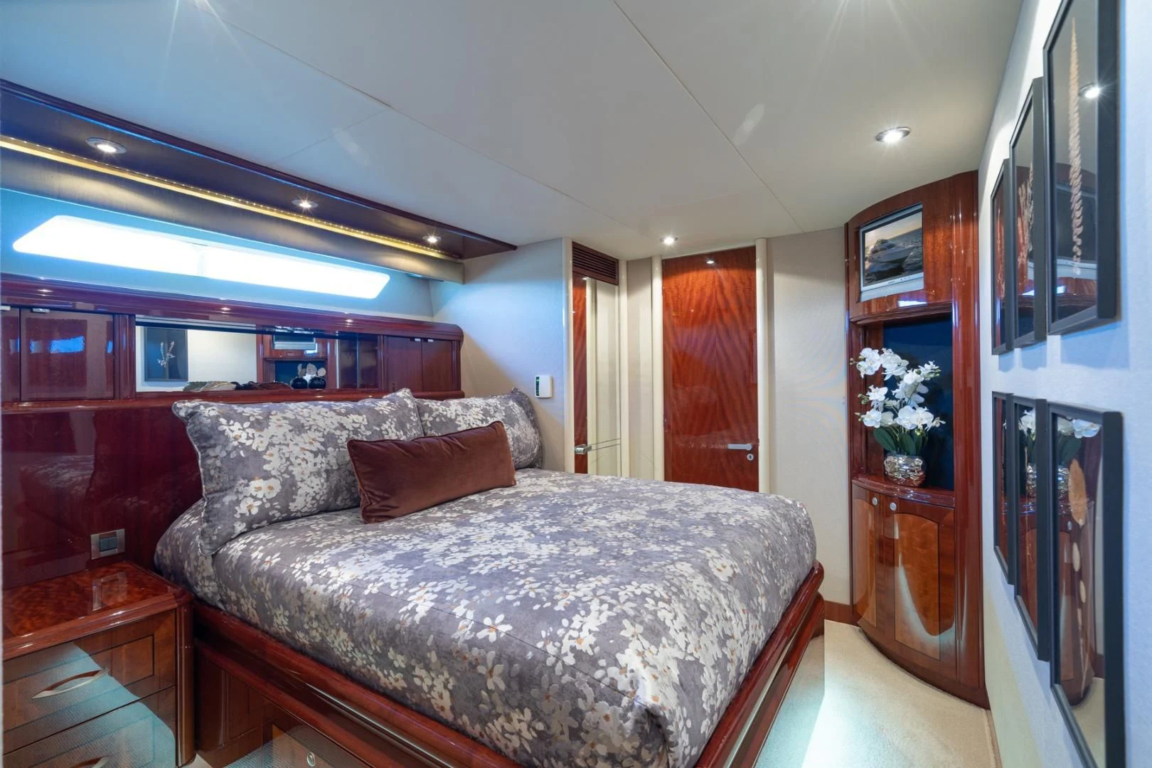 a bed in a room aboard SUMMERWIND Yacht for Sale