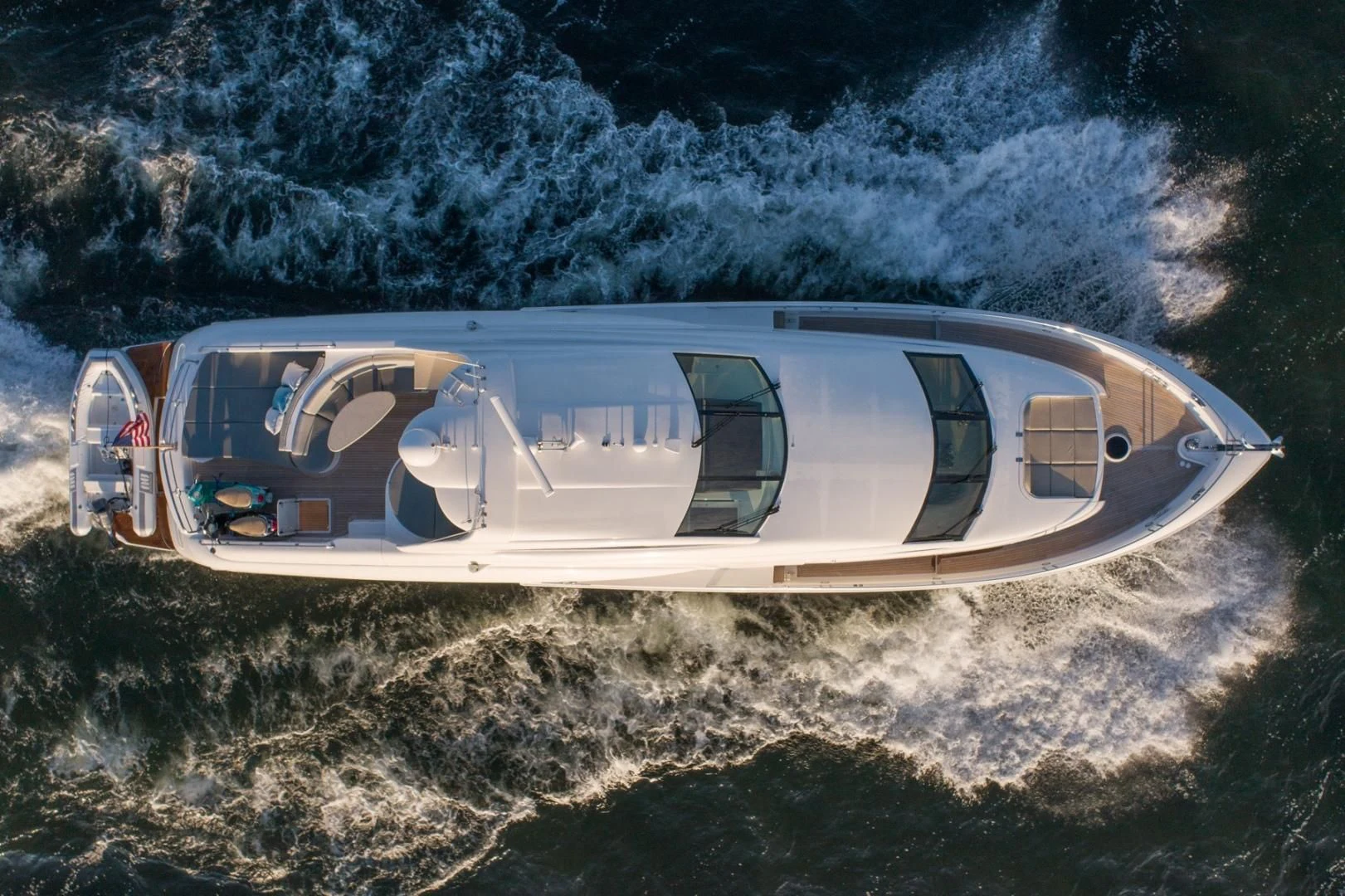a small white helicopter aboard SUMMERWIND Yacht for Sale
