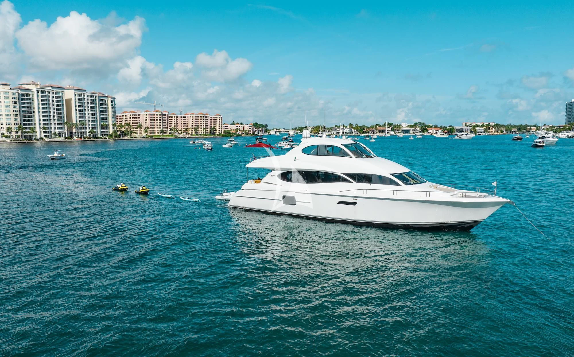 a white yacht in the water aboard SUMMERWIND Yacht for Sale
