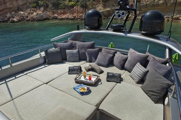 a couch and a pool table aboard MY TOY Yacht for Sale