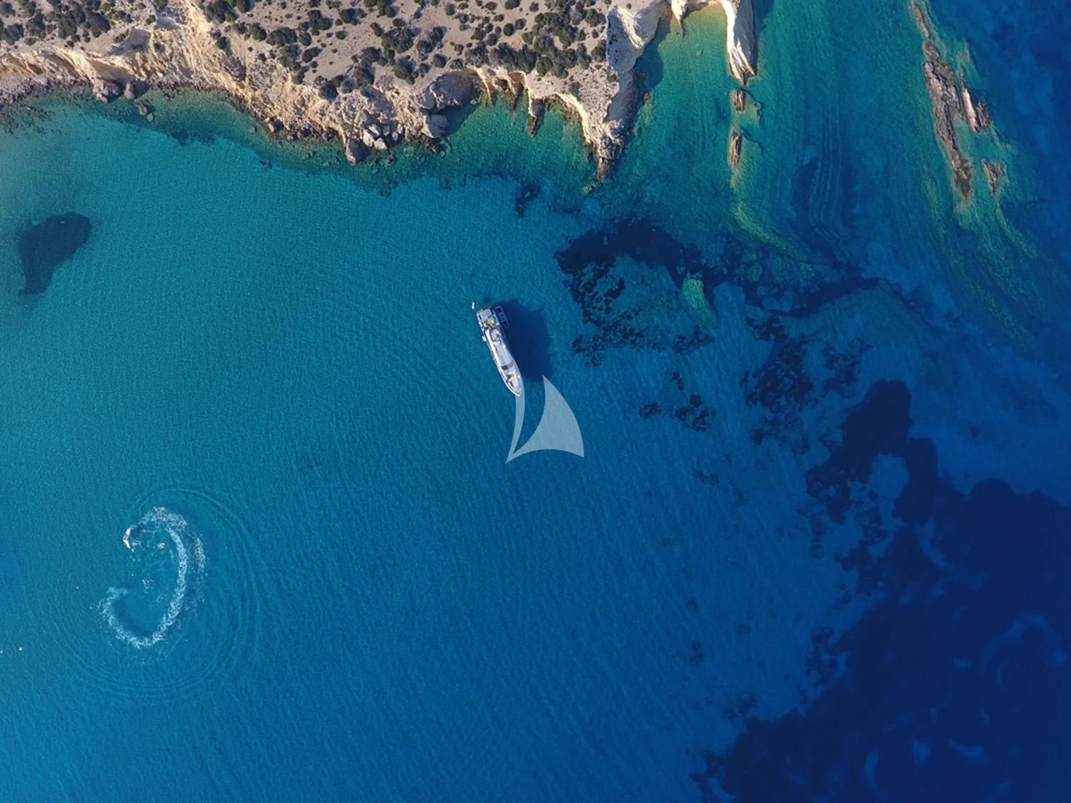 aerial view of a sea aboard MY TOY Yacht for Sale