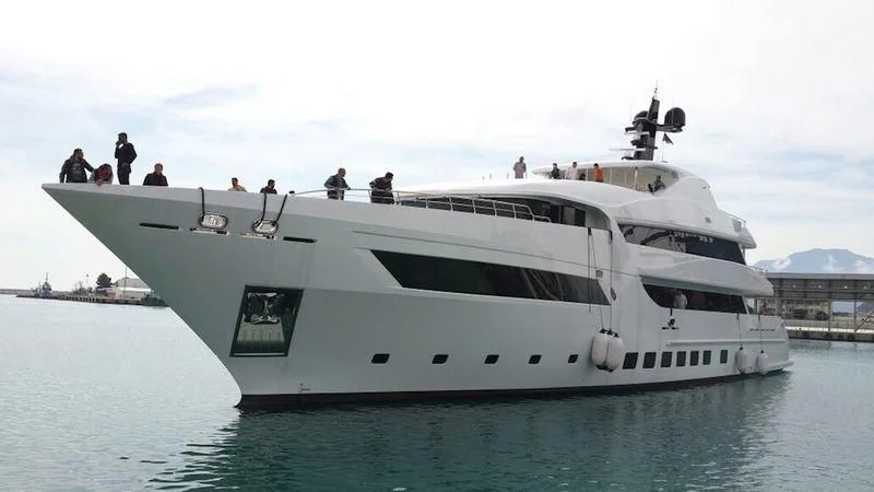 a large white yacht aboard BEBE Yacht for Sale