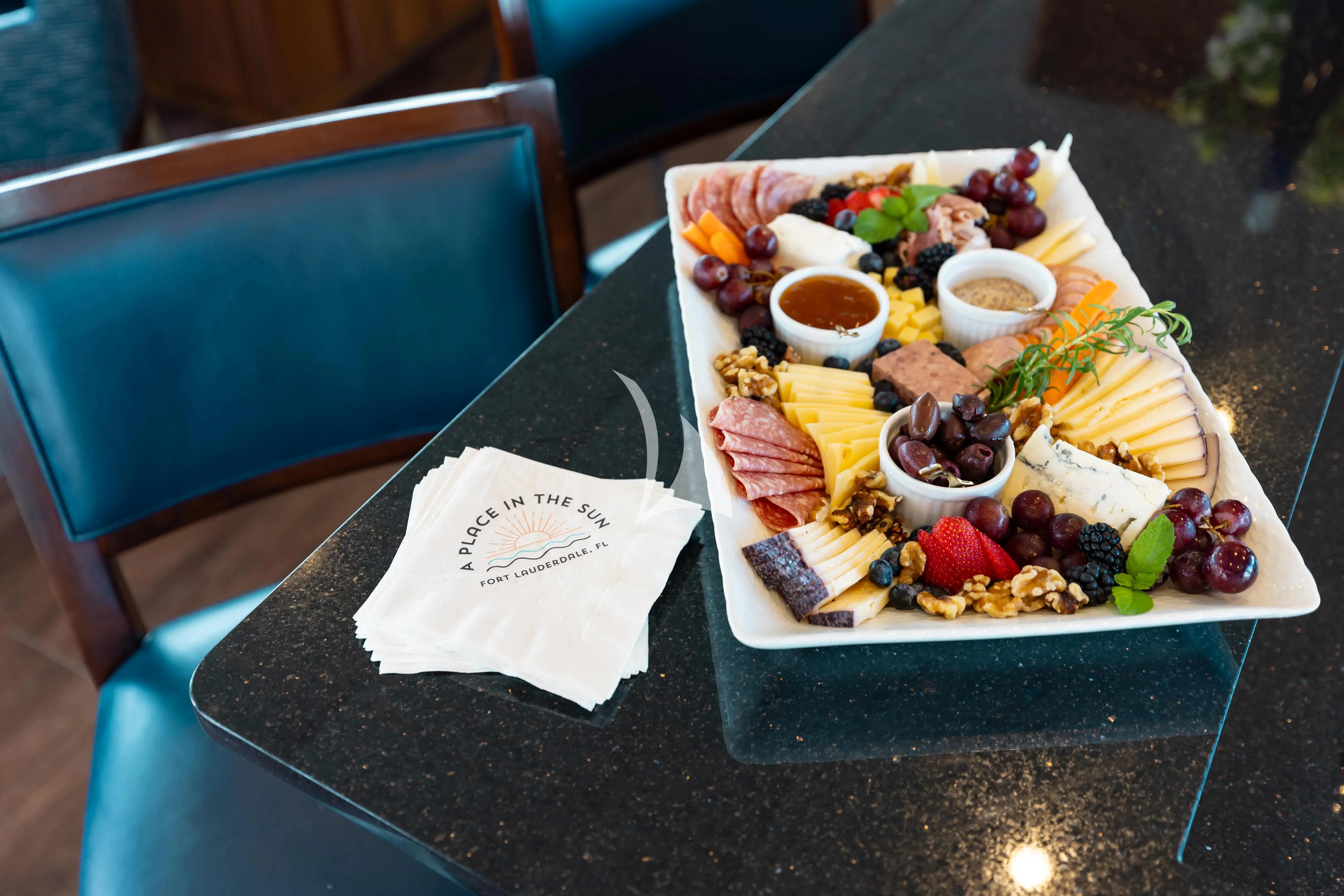 a tray of food aboard A PLACE IN THE SUN Yacht for Sale