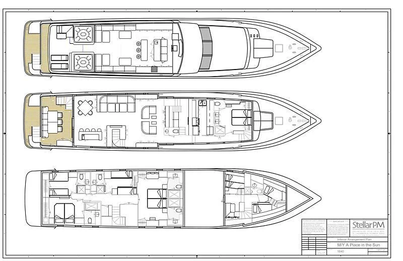 diagram, engineering drawing aboard A PLACE IN THE SUN Yacht for Sale