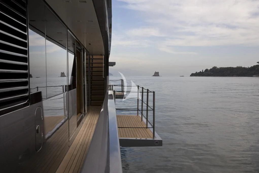 a boat on the water aboard NAIA Yacht for Sale