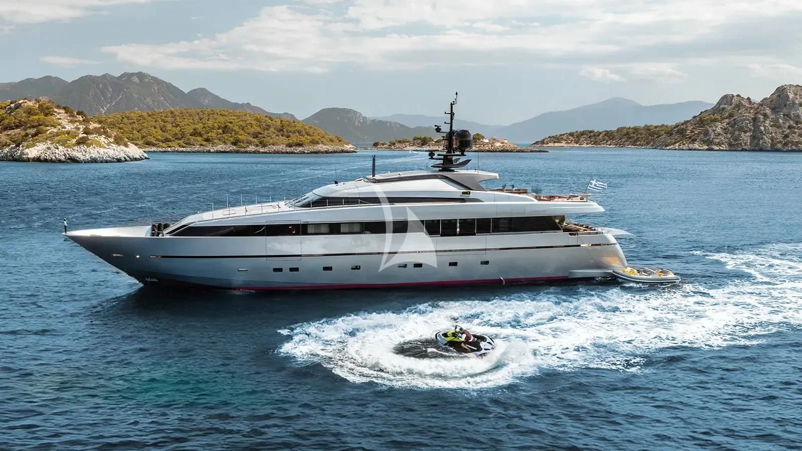 a boat on the water aboard NAIA Yacht for Sale