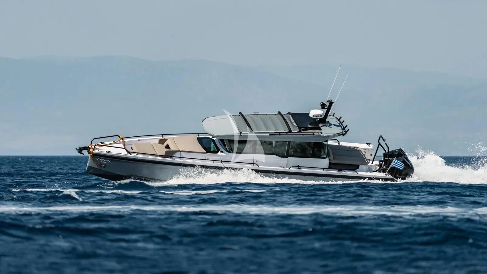 a boat in the water aboard NAIA Yacht for Sale