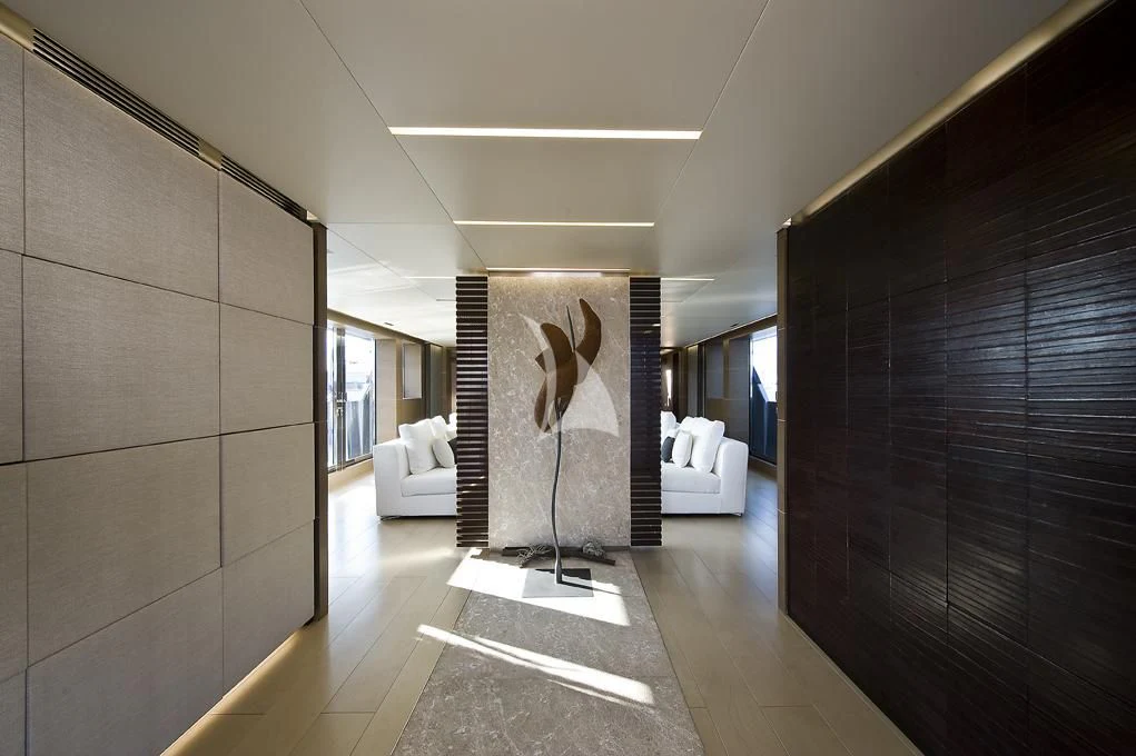 a modern looking bathroom aboard NAIA Yacht for Sale