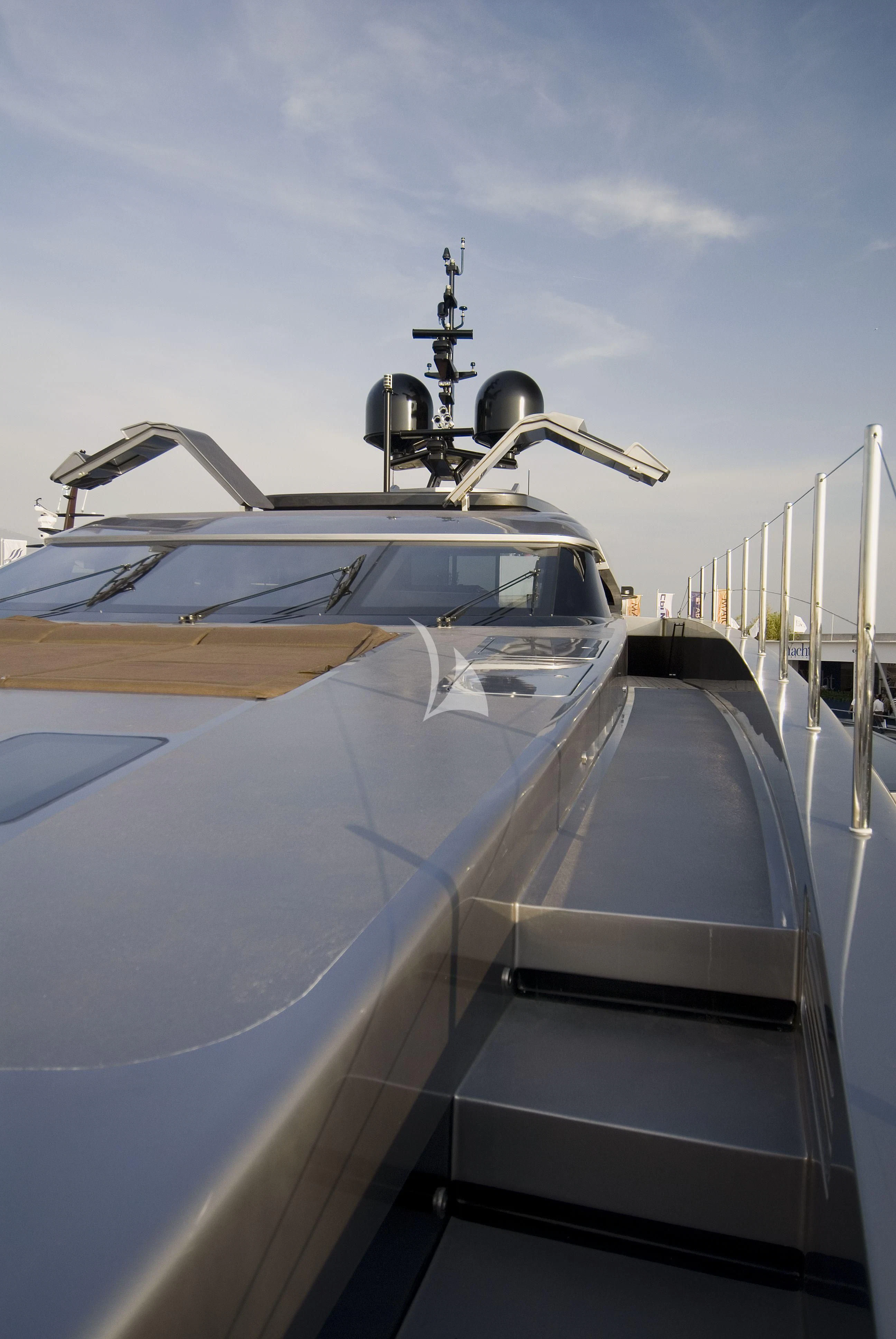 a plane on the runway aboard NAIA Yacht for Sale