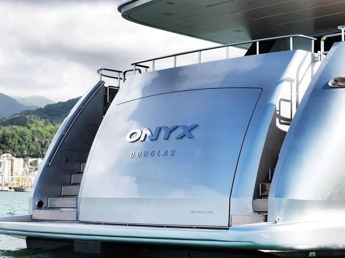 a close-up of a helicopter aboard NAIA Yacht for Sale