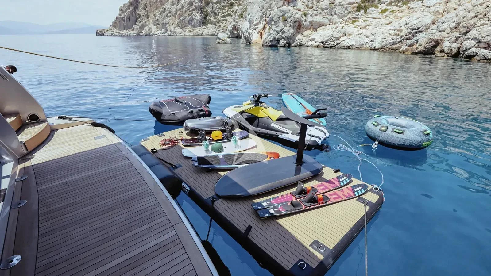 boats on the water aboard NAIA Yacht for Sale